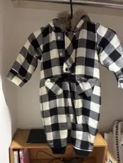 チェック柄ロンパース・カバーオール