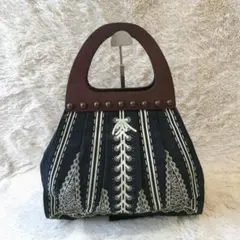 【美品】アナスイ・デニム・レザー・トートバッグ