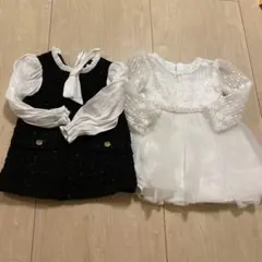 フォーマルドレス 80cm程度 白・黒