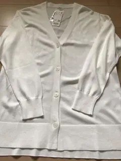 ユニクロ UNIQLO UVカットVネックロングカーディガン ホワイト 白 M