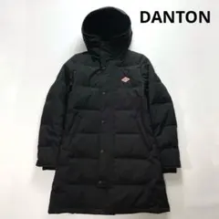 ダントン タッサーダウン ロングダウンコート フード 黒 レディース 36