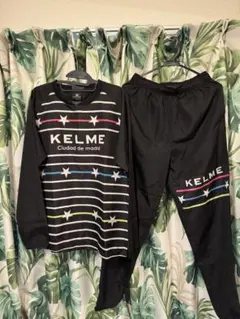 美品KELME ケルメ ピステ上下 サイズLブラック＆スター＆ボーダー
