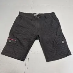 OAKLEY ダークグレー ストライプ カーゴショーツ　ショートパンツ