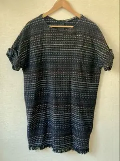 ZARA Trafaluc ザラ ブラック 編み込み柄ワンピース L チュニック