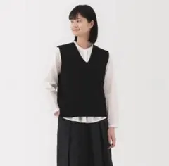 無印良品　洗えるミラノリブ編みベスト