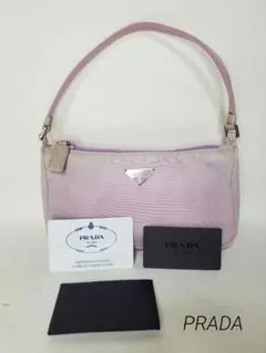 0726 PRADA プラダ ナイロン ワンショルダー 三角ロゴ ピンク系 - メルカリ