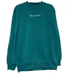 CONVERSE ロゴ刺繍 クルーネック スウェット グリーン サイズL