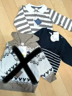 新品タグ付90テータテートfutafuta　バースデイ　ベビーニット2枚セット