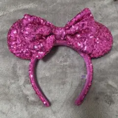 ピンク　スパンコール　カチューシャ
