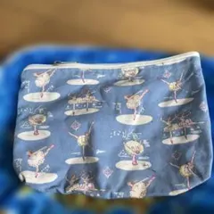 カトラリーケース【裏撥水】バレリーナストライプ 水色☆ハンドメイド