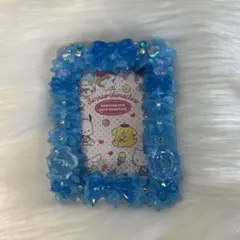 トレカケースデコ　硬化ケース　ホイップデコ　B8サイズ　上入れ　ラメ青クリーム