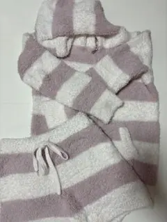 【一度だけ着用】gelato pique ルームウェアセット ストライプ　ピンク