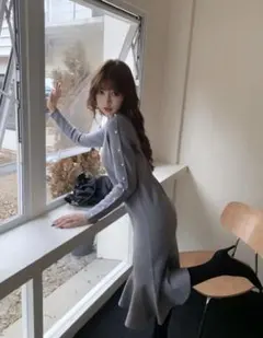 BIRTHDAY BASH バースデーバッシュ ペプラムニットワンピース M