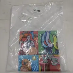 ヘラルボニー　M　アートプリント ホワイトTシャツ