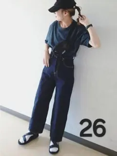 美品✨ブラックバイマウジー　コクーンデニム　ワイド　26　レディース　インディゴのサムネイル