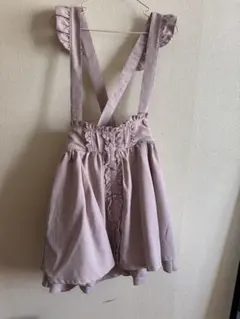 LIZLISA バックリボン　薔薇ボタン　サスペンダースカート