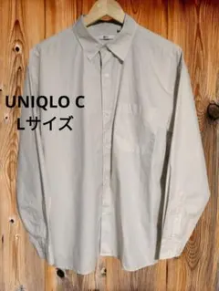 UNIQLO C ブロードオーバーサイズシャツ/ストライプ L オフホワイト