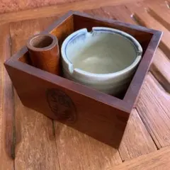 イ102 莨盆『塗師　助田宗明』『一閑文箱煙草盆　共箱』漆塗　茶道具 イ102 莨盆『塗師 助田宗明』『一閑文箱煙草盆 共箱』漆塗