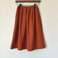 91 【美品】オペークドットクリップ ひざ丈スカート ボリューム ゴム S 光沢