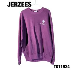 JERZEES ワインレッド スウェット ワンポイント トレーナー シンプル古着
