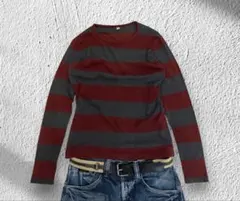 y2k archive OLD UNIQLO striped l/s tee