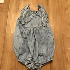 ベビーギャップ　デニムフリルロンパース 6-12ヶ月