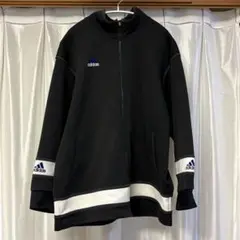 90s adidas トラックジャケット JASPOタグ ネイビー 刺繍ロゴ