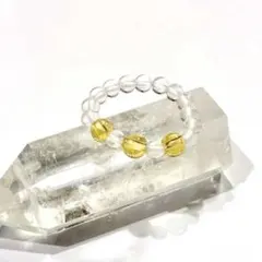 【お守りリング】天然石×水晶｜6色から選べる