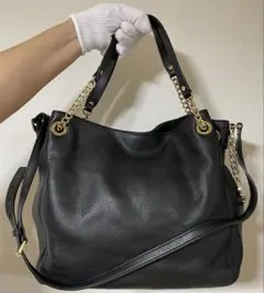 MICHAEL KORS 黒 レザー 2way ショルダーバッグ　ハンドバッグ