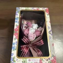 ソープフラワーブーケ ピンク ホワイト ギフトボックス入り