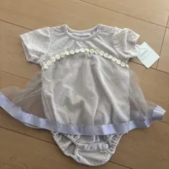 花飾り付きチュールロンパース 95cm未満
