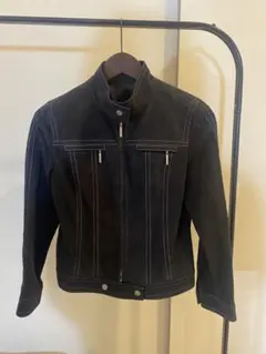 ワッペンCourrèges クレージュ レザージャケット ロング ダッフル BIOTOP(ビオトープ) / 【Courreges】 SIGNATURE LEATHER JACKET