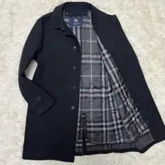 【良品】バーバリーロンドン　ステンカラーコート　メガチェック　ノバチェック　 L 美品】バーバリーロンドン ステンカラーコート ノバチェックライナー付