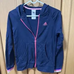 adidas ネイビー フルジップパーカー 140