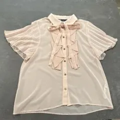 ZARA フリル付き半袖シャツ S