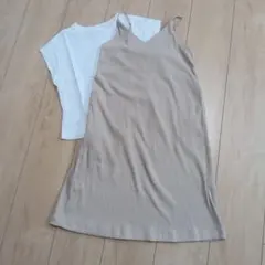 GU　ベージュ半袖とワンピースのセット　140cm
