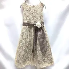 13キャサリンコテージ 140レースドレス ベージュ 発表会 結婚式 フォーマル