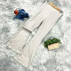 美品❗️【2PINK】ツーピンク リブニットカジュアルパンツ (L) ベージュのサムネイル