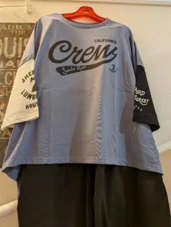 【Lime.inc】新品接觸冷感 バイカラーTシャツ Fサイズ ブルー【タグ付】
