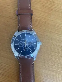存在感 COACHコーチ メンズ腕時計ブルー＆レッド ラバーベルト - メルカリ