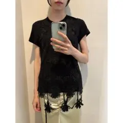 tao タオ コムデギャルソン　フラワー　カットソー　ブラックのサムネイル