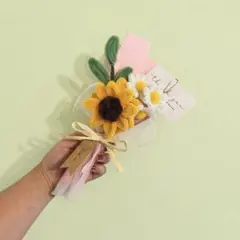 【即購入OK】モールフラワー花束 ミニブーケ ギフト 誕生日 ひまわり