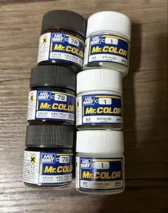 Mr.COLOR C78 メタルブラック C1 ホワイト 6個セットのサムネイル