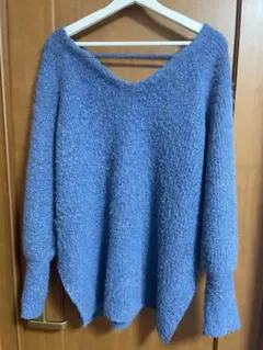 Kastane メランジVあきニットプルオーバー