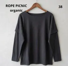 ロペピクニック オーガニック/肩レイヤードプルオーバー ブラック 黒 38