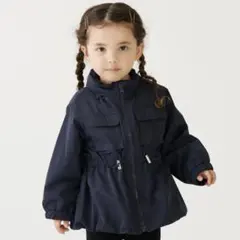 【新品未使用】プティマインフード付きへプラムウィンドブレーカー 90