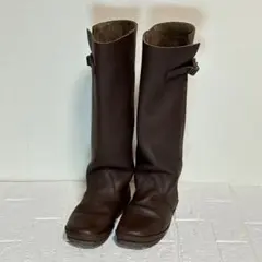 Koos コース ロングブーツ 茶 本革 シボ加工 23.5〜24cm相当のサムネイル