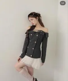 エムミーエメ チュールドレープミニワンピース ホワイト オフ