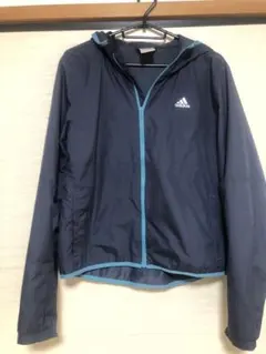 adidas ウィンドブレーカー　ジャケット　防寒　M レディース　ネイビー