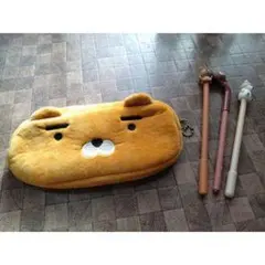 クマの顔フェルト筆箱とペン3本セット